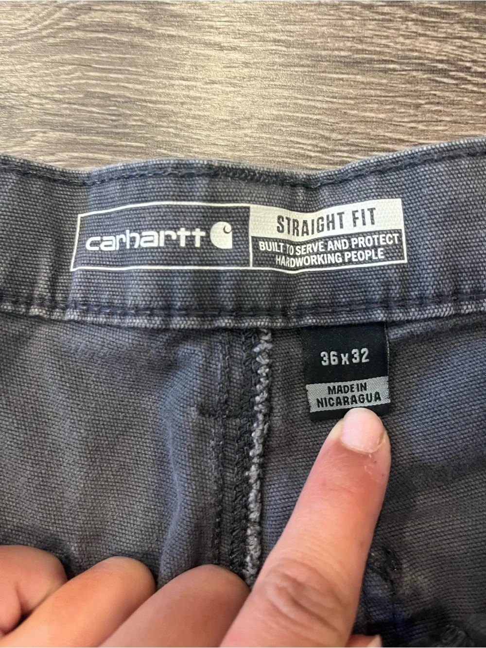 Carhartt Men’s Charcoal Cargo Work Pants - Classic Pocket